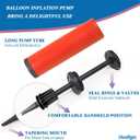 Two-Way Manual Balloon Pump, 2Pack Random Colors, Handheld Air Pump for Kids Party Balloons Supplies, Balloon Inflator by Hand, Manual Pump for Children's Balloon