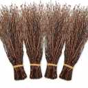 200pcs Birch Twigs 100% Natural Birch Branches for Decorating, DIY Crafts, Flower Arrangement  Decorative birch sticks for Vase, Centerpieces, Halloween Broom, Dried Plants Home Decor (17inch)