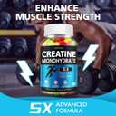 2 x Creatine Monohydrate Gummies - Clean Creatine for Women Men for Muscle Strength, Improving Endurance & Post Workout Recovery - Creatine Supplement Mixed Fruit Flavors (160 Gummies) (EXP 03/18/27)