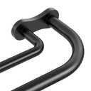 Wolistsa Black Long Double Curtain Rod, Wrap Around Blackout Dual Curtain Rods for Windows 84 to 120 inch, Adjustable Heavy Duty Curved Spliced Room Darkening Double Rods, All Metal, Aluminium Bracket