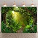 8x6ft Jungle Forest Photography Backdrop Tropical Rainforest Natural Scenery Background Safari Kids Adults Party Decoration Photo Booth Props