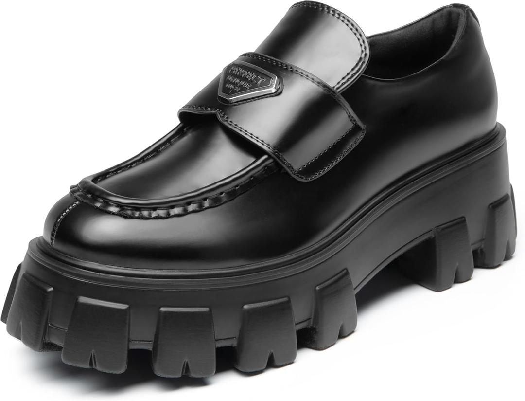 DREAM PAIRS Women's Chunky Loafers Platform Comfortable Slip-On Dressy Business Casual Fashion Outfit Loafer Shoes (10, Black)