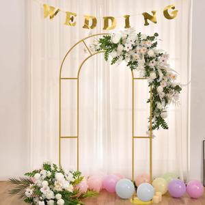 7.2FT Open Arch Backdrop Stand with White Spandex Fitted Cover Metal Double Arch Backdrop Frame and Cover Set U Shaped Wedding Arches for Ceremony Baby Shower Garden Birthday Party Decoration 7.2FT Open Arch Backdrop Stand with White Spandex Fitted Cover Metal Double Arch Backdrop Frame and Cover Set U Shaped Wedding Arches for Ceremony Baby Shower Garden Birthday Party Decoration