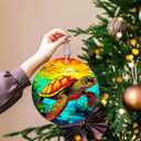 3 x Sea Turtle Ornament, Beach Ornaments for Christmas Tree, Beautiful Coastal Ocean Themed Christmas Ornaments, Sea Turtle Gifts for Women, Tortoise Gifts