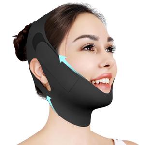 Juskaa Chin Strap for Sleeping, Adjustable Chin Strap, Jaw Strap, Jawline Shaper, V Line Lifting Mask, Black, M