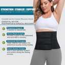 Postpartum Belly Band Abdominal Binder Post Surgery, for Natural Delivery & C-Section Recovery, 9.7" High Adjustable Compression Belly Wrap,Polyester Made with Bamboo Charcoal Fiber(Black, Large)