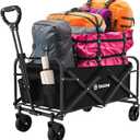 Small Collapsible Foldable Black Grocery & Apartment Rolling Pull Wagon Cart, Lightweight, Portable, for Travel,Camping,Shopping,Outdoor(10 Colors Optional)