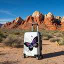 InUSA Butterfly Print Luggage with Spinner Wheels | Durable Lightweight Hardside Suitcase | Travel Bag with Handle and Trolley | 20 Inch Carry-On Spinner Luggage