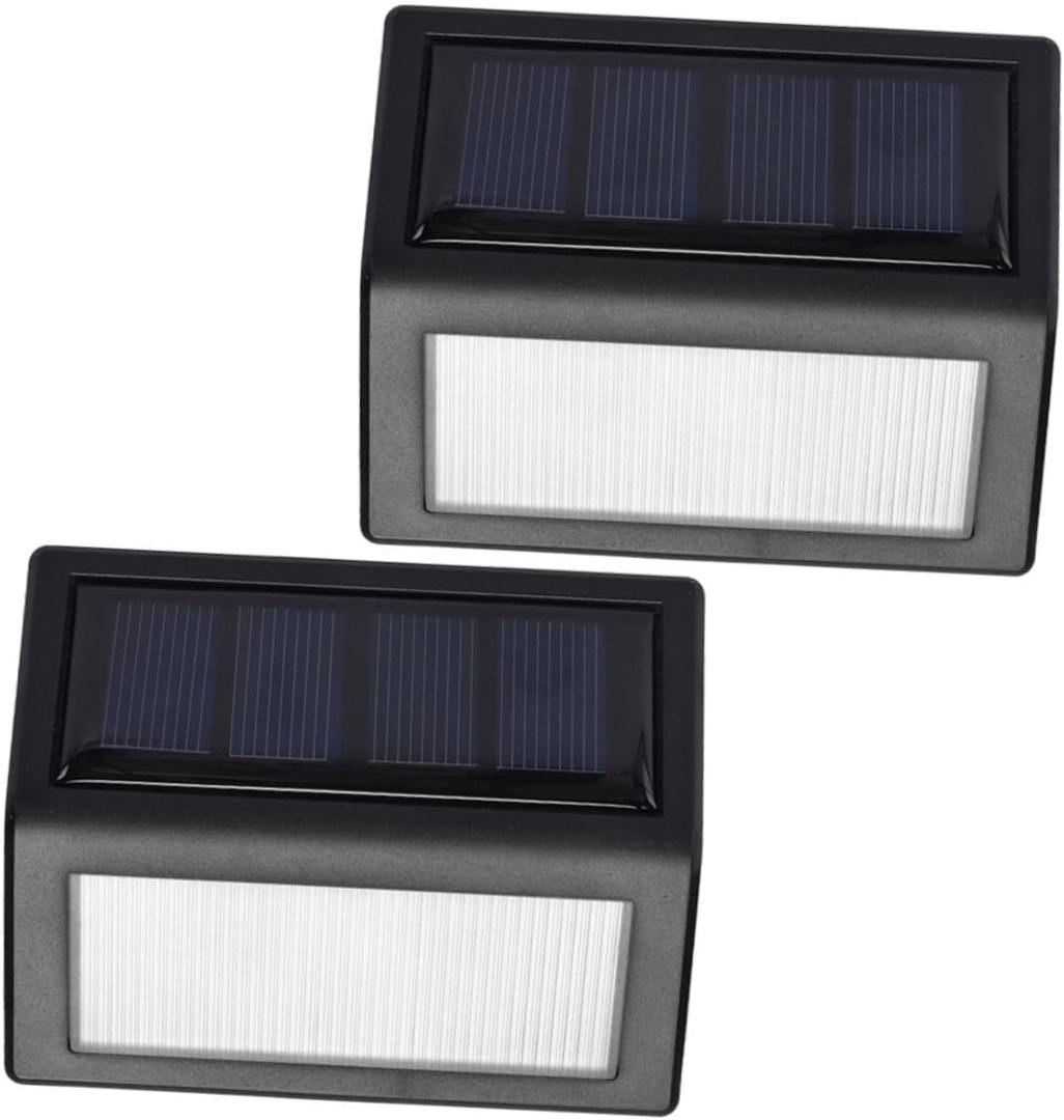 Angoily 2pcs Solar Wall Lights Outdoor Corridor Lighting for Garden Patio Automatic Warm Light for Fences and Aisles (As Shown)