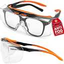 Tarantula ANSI Z87+ Safety Glasses Over Eyeglasses for Men & Women, Anti-Scratch Lenses, Side Shields, Adjustable Anti-Slip Temples, UV Protective Eyewear