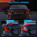 LED Tail Lights for Honda Civic 10th Gen Sedan 2016-2021,Rear Tail Lamps Assembly with Starting Animated,One Pair Sequential LED Turn Signal,Smoked(Not Fit Hatchback & Type R)