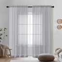 OVZME Light Grey Sheer Curtains 72 Inches Long 2 Panels - Soft Light Filtering Window Sheer Panels for Living Room/Bedroom, Top Dual Rod Pocket, 1 Pair, Each 42Wx72L Inches (42"W x 72"L (Pack of 2))