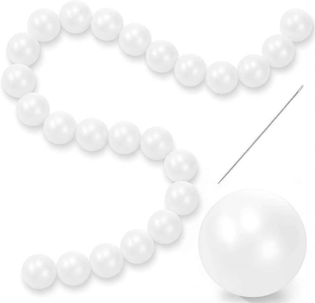 100 Pcs Pearl Ball Garland 2.2 Inches White