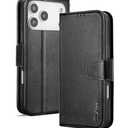 Arae Compatible with iPhone 17 Pro Max Case Wallet with Card Holder, Wristlet Strap Wallet Flip Cover for iPhone 17 Pro Max 6.9 inch Men/Women, RFID Blocking, Kickstand, Black