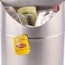 Estilo Mini Countertop Trash Can | Brushed Stainless Steel, Swing Top Lid Trash Bin, Silver 1.5 L / 0.40 Gallon | Kitchen Countertop, Bedroom, Bathroom, Home Office, Desktop, Table Top Trash Can