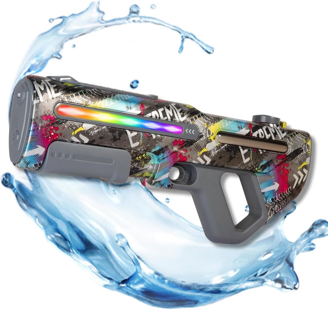 EMERBU Electric Squirt Water Gun Nova of EMERBU Aqua Series - LED Light - 7.4V High Power - AutomaticManual Modes - Automatic Water Absorption - High Speed - Long Range - High-Capacity