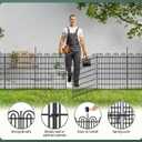 15 Panels Tall Garden Animal Barrier Fence with Gate, 33 in(H) X 36.8 ft(L) No Dig Decorative Garden Fence Outdoor for Yard, Heavy Duty Rustproof Metal Edging Border for Dog, Rabbits