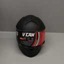 VCAN Bluetooth Integrated Full Face Motorcycle Helmet with Dual Visor (Medium, Flat Black Flag)
