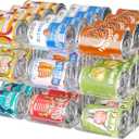 Attelite Can Organizer for Pantry, 3 Sets 3 Tiers Can Storage Organizer Pantry,Soda Can Organizer for Fridge 36 Cans Rack Automatic Rolling Stackable Canned Food Organizer,Clear