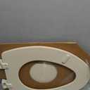 Bemis 1500EC 146 Almond Elongated Molded Wood Toilet Seat with Easy-Clean & Change Hinge