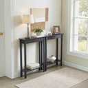 Small Console Table with Shelf Little Narrow Entryway Table Skinny Thin High Tall Display Stand for Entry Hall Hallway, Foyer, as Eextension for Long Behind Couch Sofa Table / Kitchen Countertop, 7.9"W x 23.6"D x 32.3"H