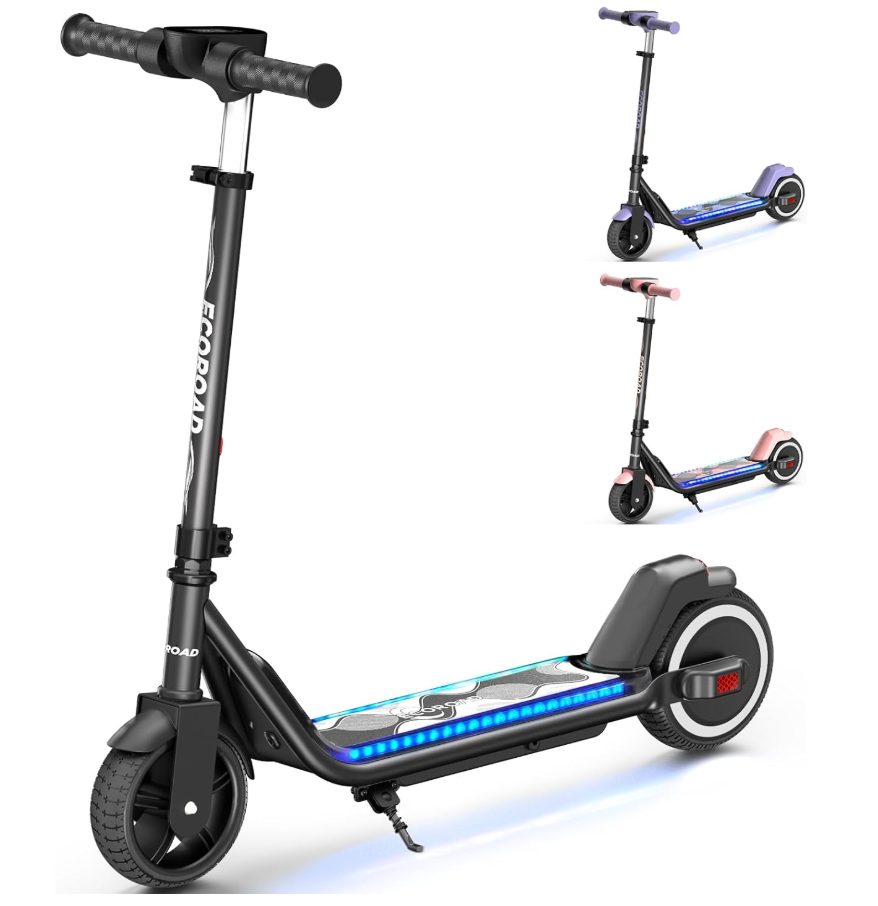 ECOROAD EK6 Kids Electric Scooter for 6-12 3/6/10mph 6.5" Solid Tires