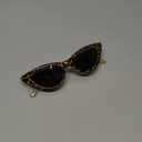 Retro Triangle Sunglasses Narrow Cat Eye Sunglasses for Women Clout Goggles Plastic Frame Leopard Print Tea Flakes