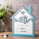 Yookeer Wifi Password Sign for Home Wooden Wifi Sign with Board Erasable Pen for Home Business Guest Bedroom Restaurant Supermarket Office