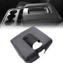 SecosAutoparts Black Leather Center Console Leather Lid Armrest Cover Replacement Compatible with Chevy Silverado GMC Sierra 2014 2015 2016 2017 2018 Black Made by Quality Automotive PVC Leather