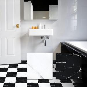 Yipscazo 32-Pack Peel and Stick Floor Tiles, 12" x 12" Diamond & Jazz Vinyl Flooring, Waterproof Self Adhesive Tile for Bathroom, Kitchen, RV, DIY Renovation