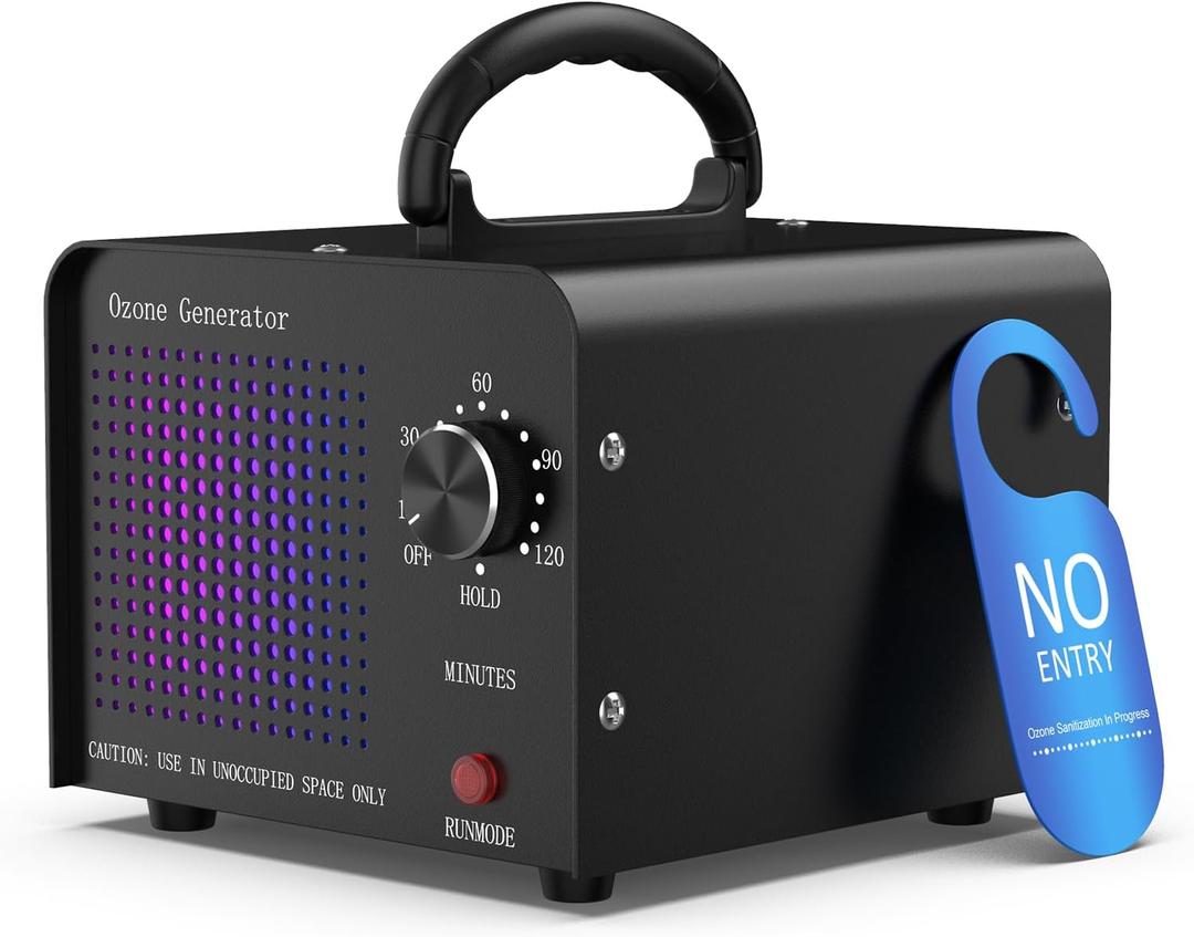 0zone Generator 65000mg - O3 Air Purifier for Home & Car, Machine Odor Removal for Smoke & Pet (Black)