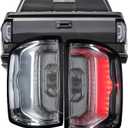 Chrome LED Tail Lights Assembly Fits 2014 2015 2016 2017 2018 GMC Sierra 1500 Rear Taillight Brake Signal Lamp with Bulbs Driver and Passenger Side, Red Lens OE # GM2800295 GM2801295