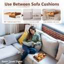 Couch Insert Table for Middle Seat, Acacia Wood 15.35" x 9.84", 15.35"L x 9.84"W x 3.11"H