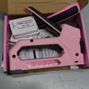 SHALL 6-in-1 Staple Gun Heavy Duty - Pink Upholstery Stapler Nail Gun with 4000 Counts Staples, Women Manual Brad Nailer with Stapler Remover for Wood, Crafts, Fabric, Decoration, Carpentry, Furniture