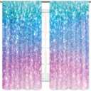 Cinbloo Girly Blue Purple Teal Curtains 42W x 63L Inch Rod Pocket Not Glitter Colorful Pink Spot Girls Bedroom Decor Ombre Turquoise Dots Mermaid Princess Living Room Window Drapes Fabric 2 Panel