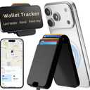 for Magsafe Wallet with Find My Wallet Tracker, Magnetic Phone Wallet for iPhone 17/16/15/14/13/12 Series, RFID Blocking, 6 Cards Holder with Adjustable Stand, Adhesive Ring, Black