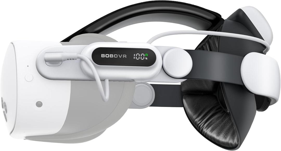 BOBOVR E3 Pro Battery Strap Accessories for Meta Quest3/3S,10000mah Hot Swappable Fast Charging Battery and 3.5mm Audio Expansion