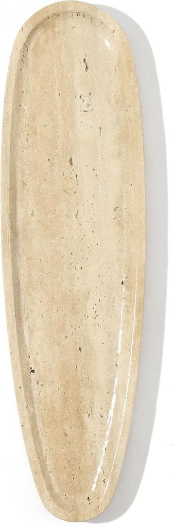 Natural Marble Tray  Real Stone for Bathroom, Vanity, Counter, and Home Decor. Perfect for Jewelry, Candles, and Cosmetics. Durable, Elegant, and Unique Made of Real StoneTravertine (Beige)