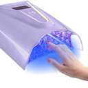 M - Crystal Cure 128W UV Nail Lamp - Fast Curing Nail Light with 45 Powerful 365nm+405nm LEDs - Cordless, Rechargeable, Auto Sensor - UV Light for Gel Nails for Manicures & Pedicures (Violet)