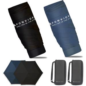 Compact Mini Windproof Travel Umbrella-UPF 50+ Sun & Rain Protection, Small Folding Design Fits in Pocket or Purse, Lightweight Portable with Case for Women, Men & Kids
