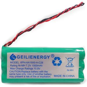 7.2V Battery Compatible for 6PH-AA1500-H-C28 DSC9047 Power-Series Security Alarm System DSC-9047 DSC9047 6PHAA1500HC28 6PH-AA1500-H-C28 ADT DSC Back-Up SCW9045 SCW9047 1-Pack