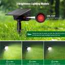 Solar Spot Lights Outdoor with 60 LED & Auto On/Off, 4 Pack Solar Lights Outdoor Waterproof IP68 with 3 Lighting Modes, 2-in-1 Solars Landscape Light for Outside, Garden, Yard(Cool White)