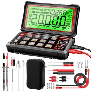 ANENG Multimeter,20000 Counts Digital Rechargeable Automotive Engine Analyzer with 300-19999RPM Tach,Dwell Angle,Duty Cycle,AC/DC Current,Voltage,Amp,Ohm,Flip LCD,Data Hold Tester for Car Diagnostics