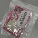 Fashion Premium Baby Pink Crystal Neck Lanyard,Retractable Bling ID Name Badge Holder,Portable Rhinestone Work Badge Reel Clip for Nurse,Teacher,Women,Doctor(Horizotal Card Holder)