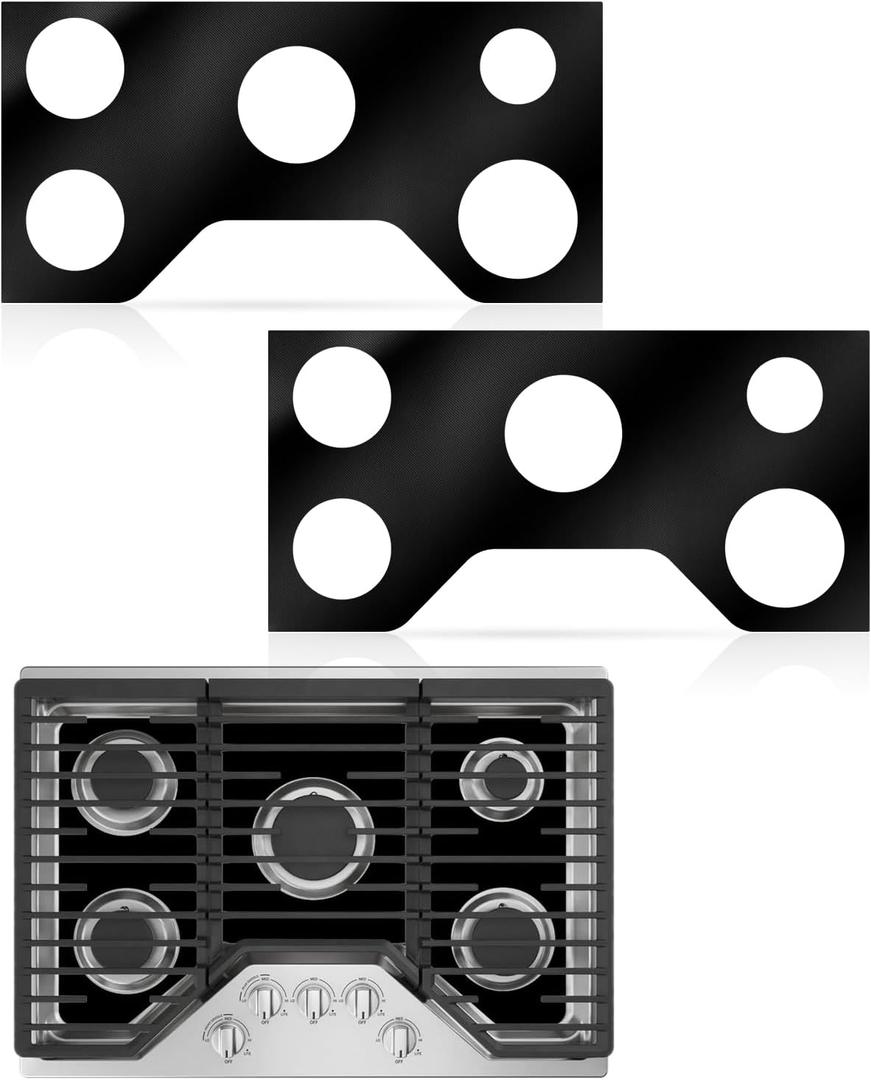 2 Pcs Gas Range Stove Top Protector compatible with GE 36 inch Gas Range Model JGP5036 CGP5036 CGP7036 PGP7036 PGP9036, Washable and reusable gas cooktop cover, gas cooktop non-stick pan protector