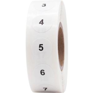 Consecutive Number Stickers 1-1,000 0.50 Inch 1,000 Total Labels (Small)