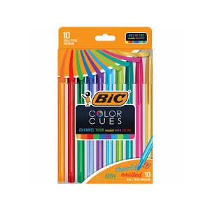 BiC Cristal Color Cues Ballpoint Pen - Assorted, 10 count 2 Pack