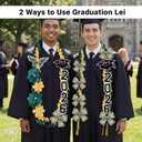 Lyrow 50'' 2026 Graduation Lei Double Braided Strands Graduation Ribbon Leis with 4 Satin Flowers Congrats Graduates Money Leis Class of 2026 Gift for Men Women