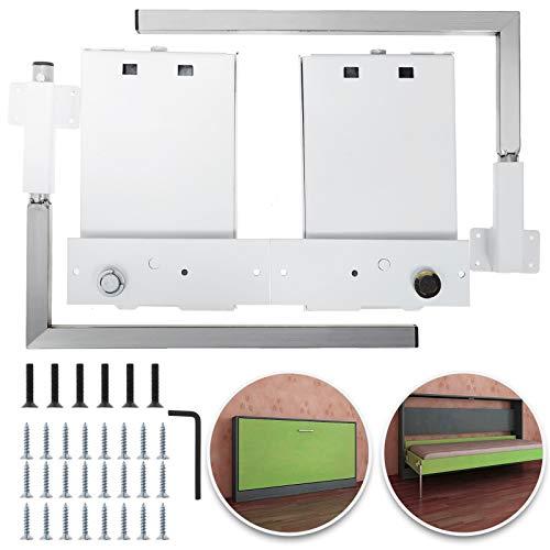 Happybuy Murphy Mounting Wall Springs Mechanism Heavy Duty Support Hardware DIY Kit for Queen Twin Size Bed (Horizontal), White