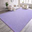 6x9 Lavender Purple Rugs for Bedroom Living Room, Soft Fluffy Washable Low Pile Solid Color Rug, Non-Slip Throw Carpets for Kids Boys Girls Dorms Nursery Classroom Home Decor
